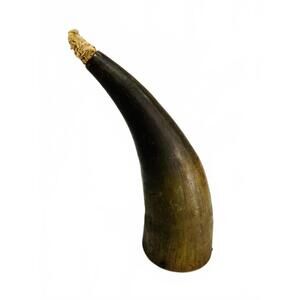 Antique 16th to 19th Century Handmade Wood Carved Gun Powder Horn
